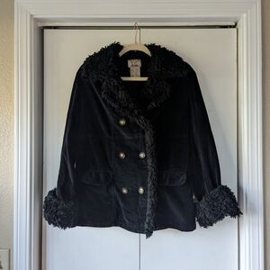 At Last & Co. Vintage Black Faux Fur Jacket